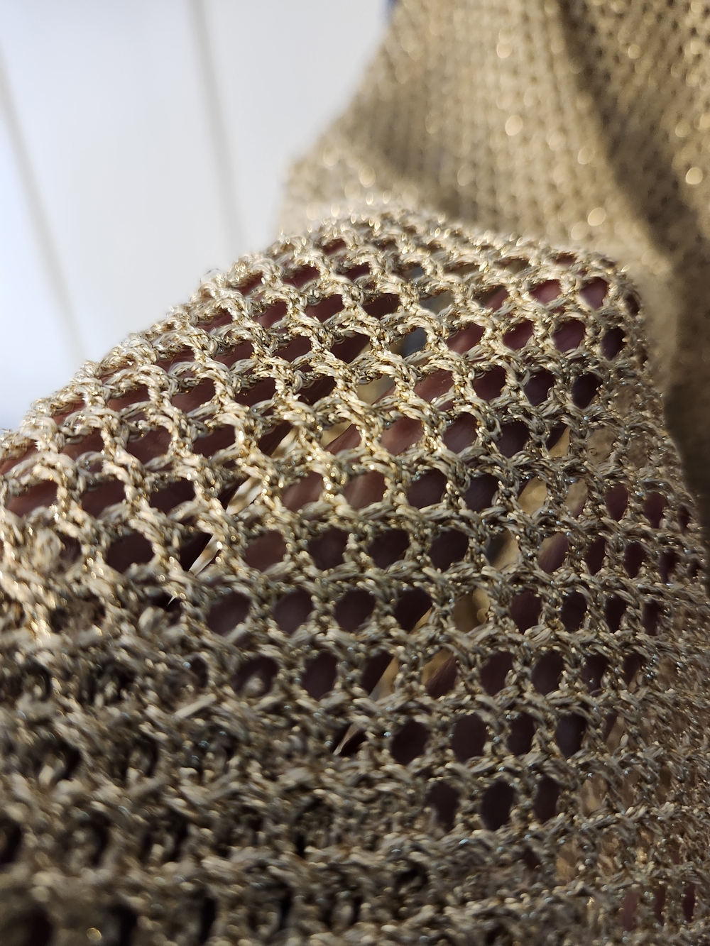 Gold Open-Mesh Drawstring Cover-Up - Picture 2 of 2